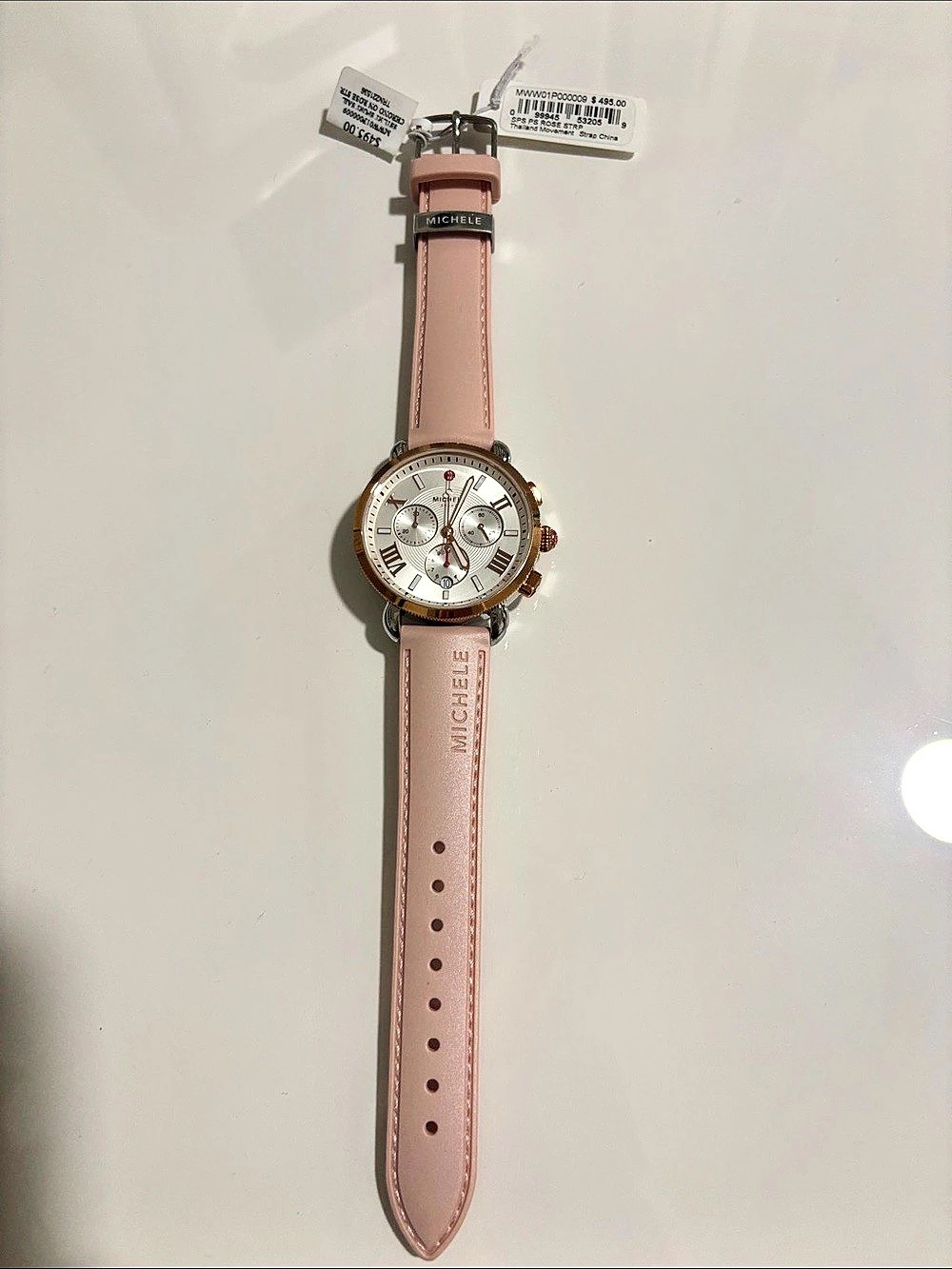 Michele Sporty Sport Sail Rose Silicone Watch Chronograph Watch in Pink NWT